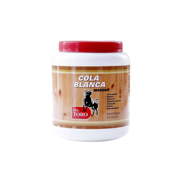 PEGA COLA BLANCA PARA MADERA 0.946 L (1/4 gal) DEL TORO