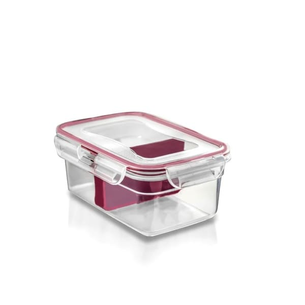 HERMETICO RECTANGULAR C/TAPA CLICK 500ML PLASTICO ROJO TACOPLAST 3271