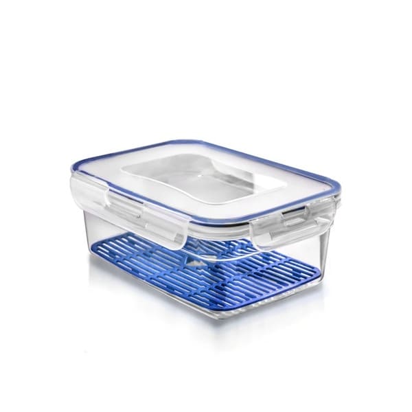 HERMETICO RECTANGULAR C/TAPA CLICK 1.1LT PLASTICO AZUL TACOPLAST 3272