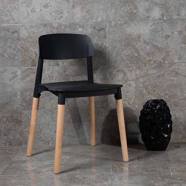 SILLA VINTAGE NEGRA 440X450X760 (H618N)