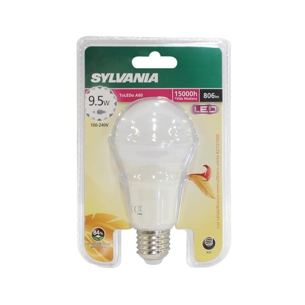 BOMBILLO LED SYLVANIA 9W LUZ AMARILLA (P27620-19)(24563)