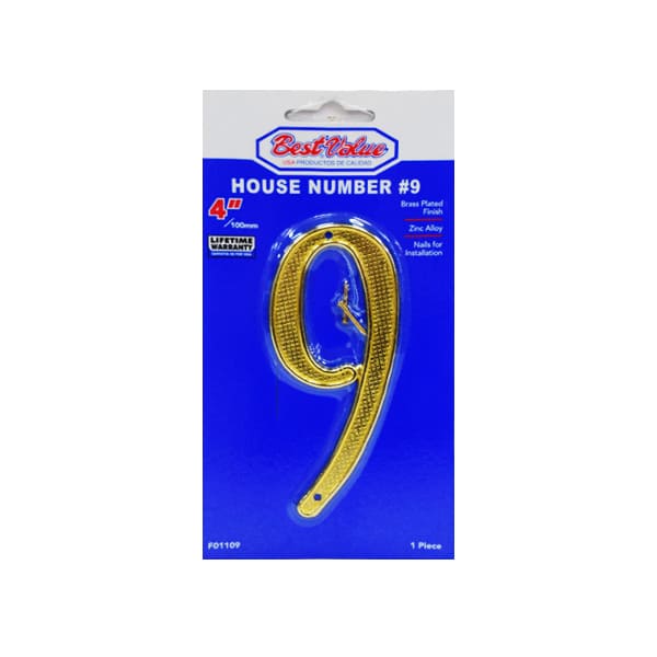 NUMERO 9 DORADO 4 PLG F01109