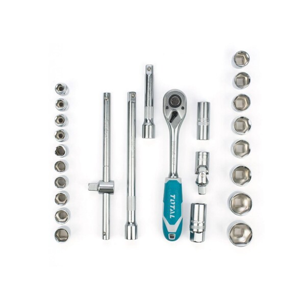 RATCHET TOTAL CON CUBOS SET 1/2plg 25pcs