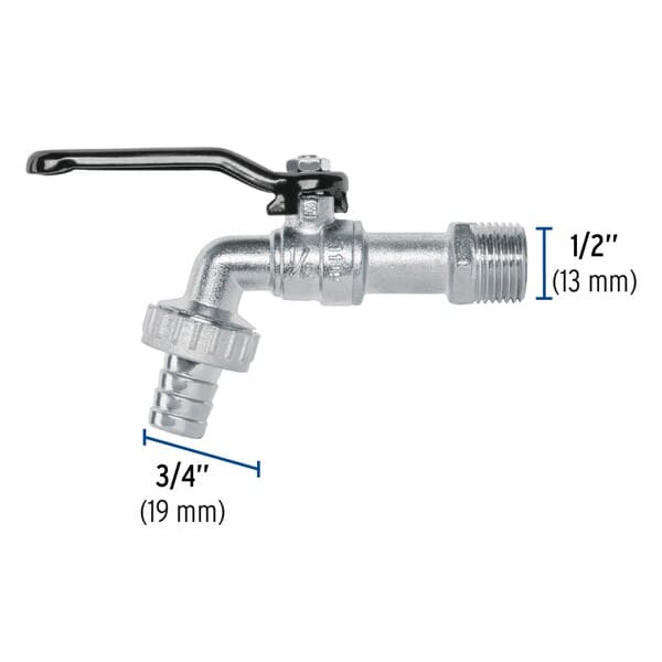 LLAVE MANGUERA ZAMAC CON CONECTOR 1/2 PLG FOSET 49079