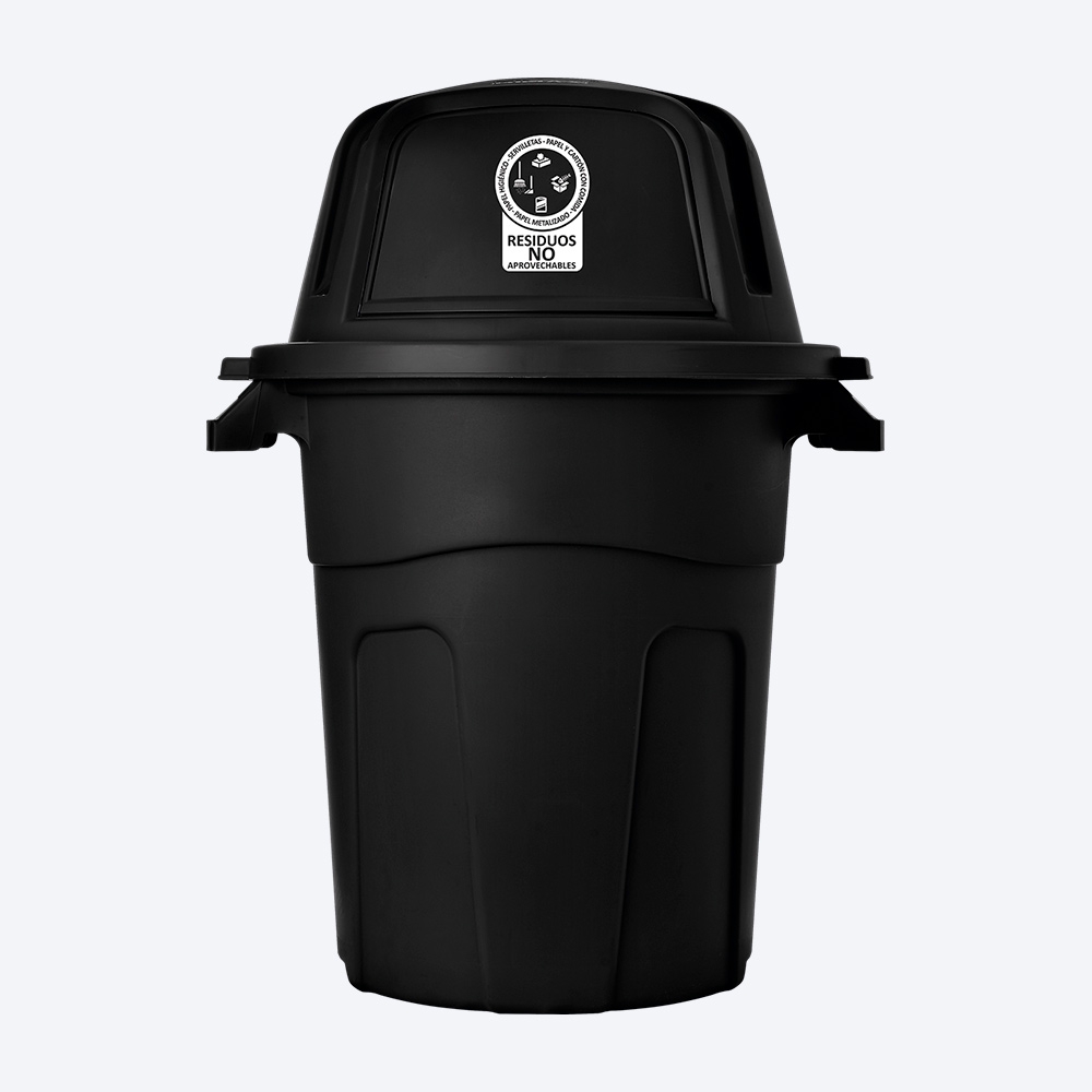 BASURERO RECICLAJE RES NO APROV 100L NEGRO RIMAX 12202-XP