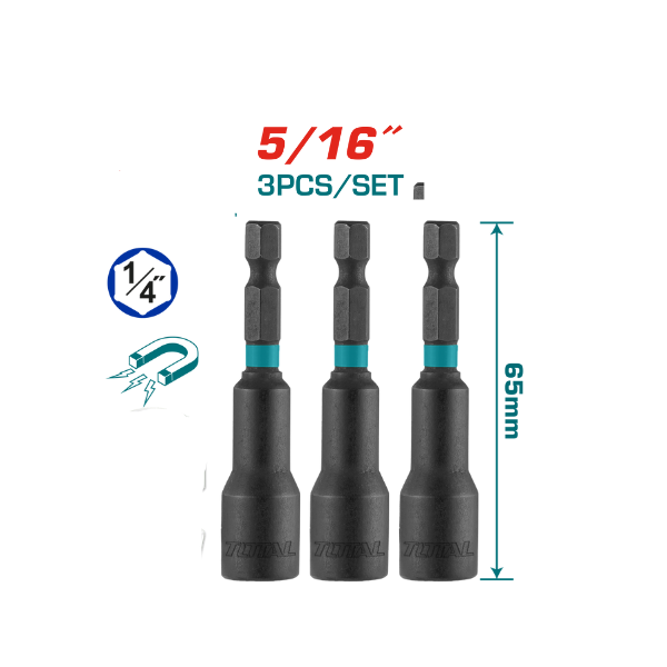 ADAPTADOR TOTAL P/TORNILLO 5/16 SET 3pcs