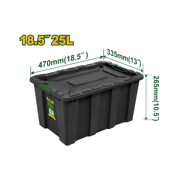 CAJA INDUSTRIAL MULTIUSOS 25L PLASTICA NEGRA JADEVER JDTB3325