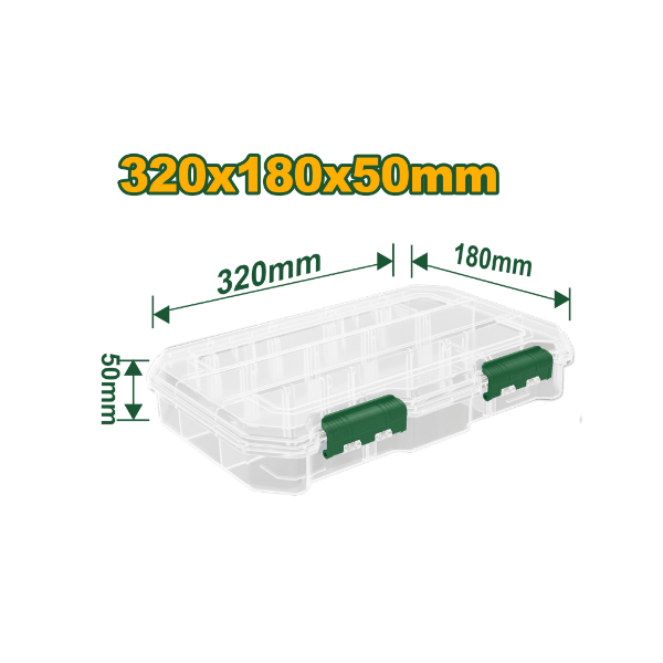 CAJA ORGANIZADORA 13 COMPARTIMIENTOS 18X32X5CM PLASTICA TRANSPARENTES JADEVER JDTB8342