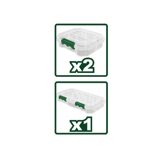 CAJAS ORGANIZADORAS C/COMPARTIMIENTOS SET 3PZAS PLASTICA TRANSPARENTE (16.5X18X5CM)(18X32X5CM) JADEVER JDTB8343