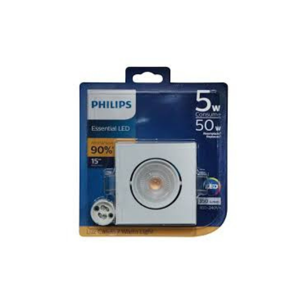 HOUSING EMPOTRAR PHILIPS 50W GU10 LUZ AMARILLA CUADRADO BLANCO (929001971161)