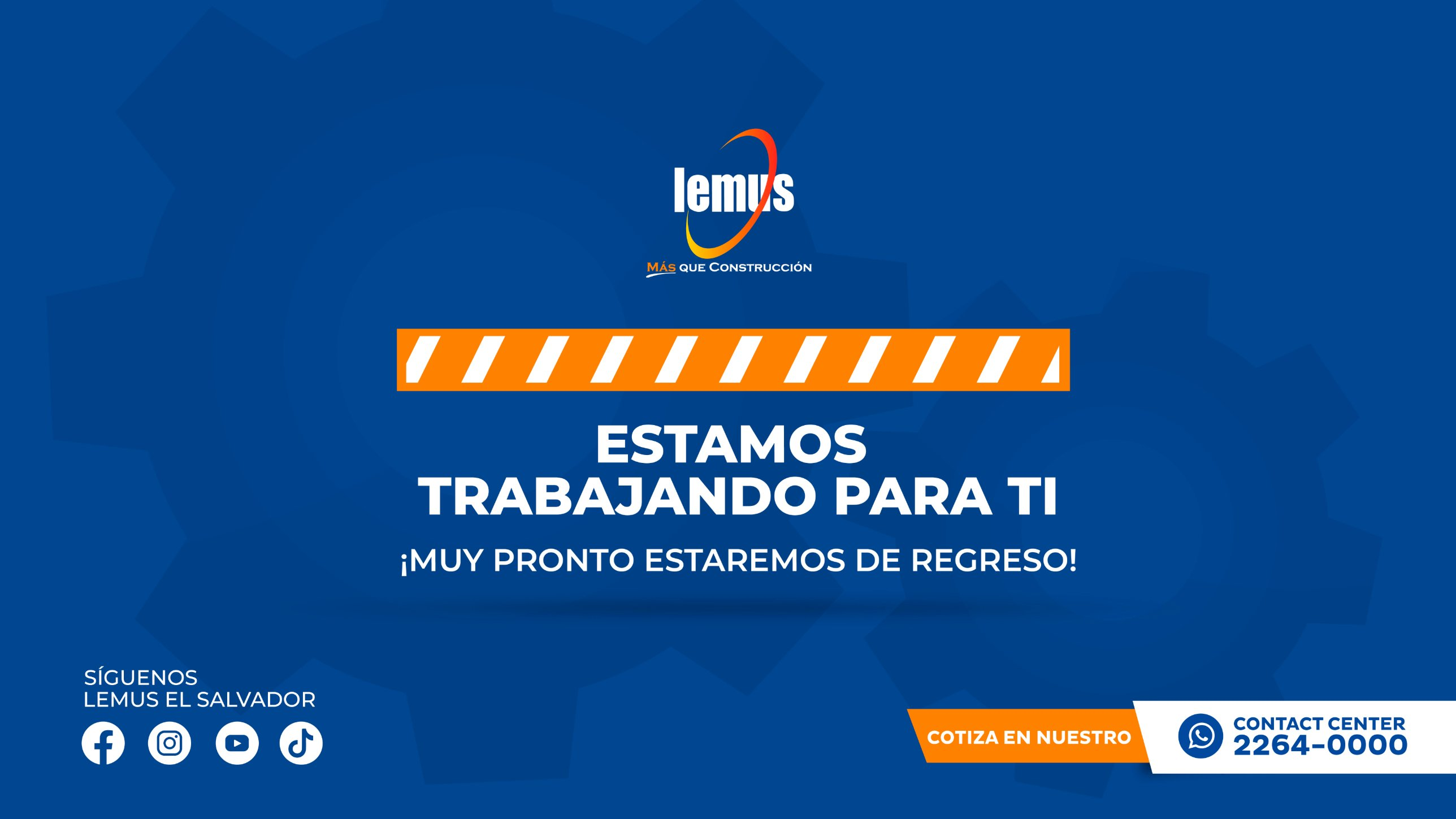 Estamos trabajando para ti. ¡Muy pronto estaremos de regreso!