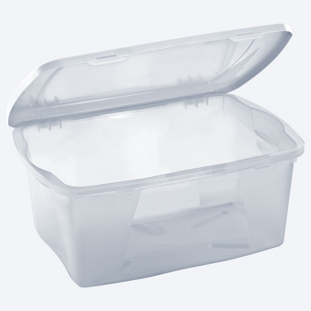 Caja organizadora con tapa Clear Rimax elaborada en plástico.