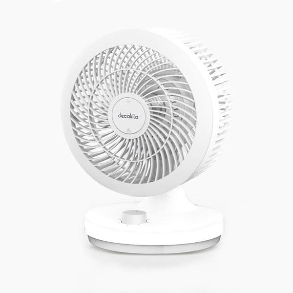 Mini ventilador silencioso, ventilador de escritorio de nueve aspas, ajuste  de viento de tres velocidades (marfil)