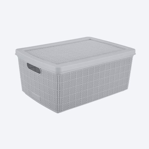 CANASTA ORGANIZADORA FIQUE GRIS HIELO 13L 12575-XP