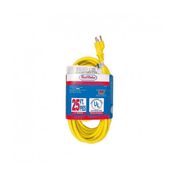 EXTENSION ELECTRICA UL BEST VALUE USO PESADO 25" 3X14 TSJ AMARILLO (E33205)