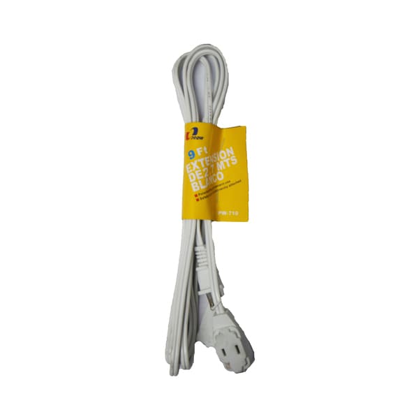 EXTENSION  ELECTRICA POLARIZADA BLANCA 9 (PW-710W-9FT)(CHN)