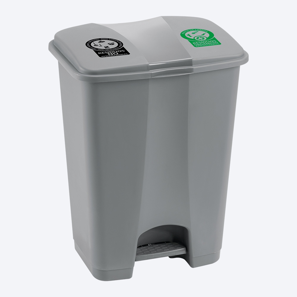 BASURERO DOBLE NEGRO/VERDE RIMAX 60lt