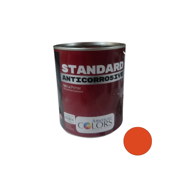 PINTURA ANTICORROSIVO ROJO OXIDO CUARTO (0.946L) AMERICAN COLORS