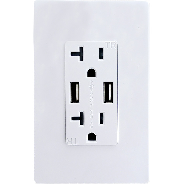 TOMA DOBLE EAGLE DECOR TR/USB 20A BLANCO DWR4W