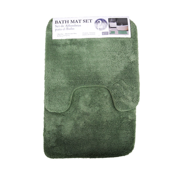 ALFOMBRA DE BAÑO SET 2PZAS POLIESTER VERDE 736-0455135V