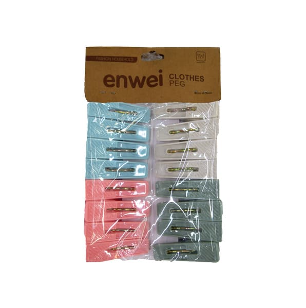 GANCHO PINZA PARA ROPA 16PZAS PLASTICO SURTIDO 0483509