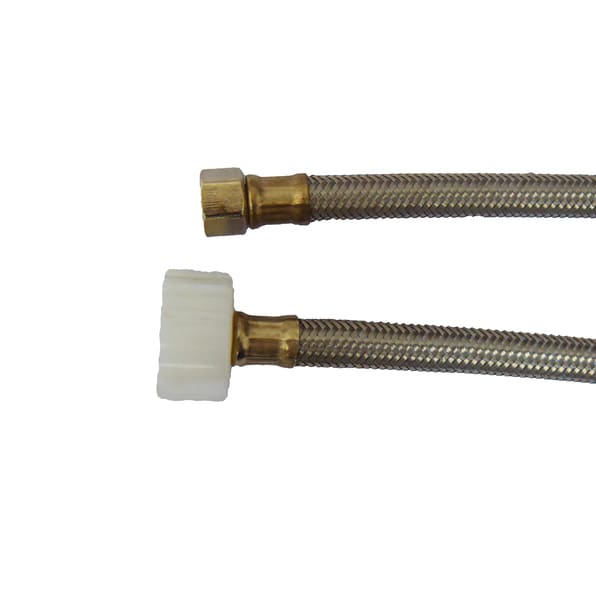 TUBO ABASTO DE ACERO INOXIDABLE PARA LAVAMANOS 3/8 X 1/2 X 22 PLG AM FAMA(3529)