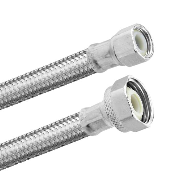 TUBO ABASTO DE ACERO INOXIDABLE PARA LAVAMANOS 3/8 X 1/2 X 36 PLG FIP FAMA (3528)