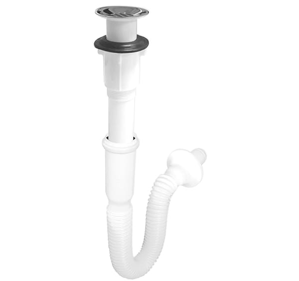 Tubo de desagüe flexible para fregadero con rejilla y tapón, manguera de  drenaje, sifón de plástico para lavabo, ext