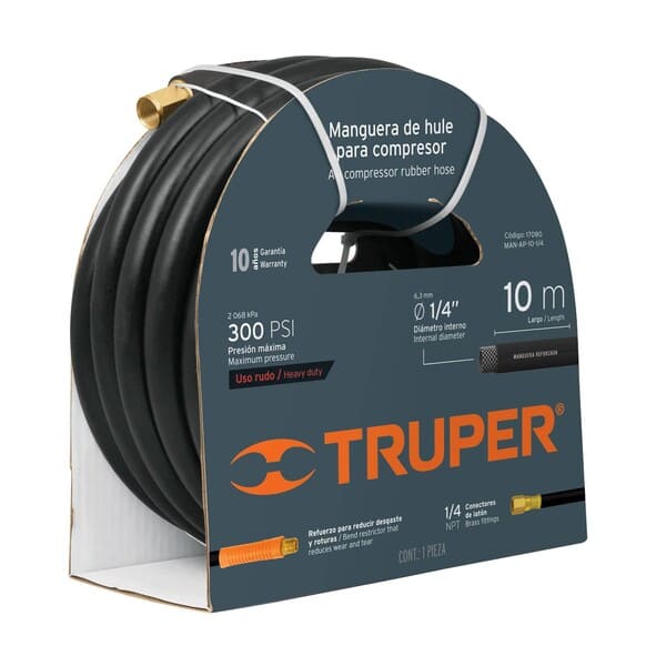 MANGUERA P/COMPRESOR DE HULE TRUPER 3/8plg 19214