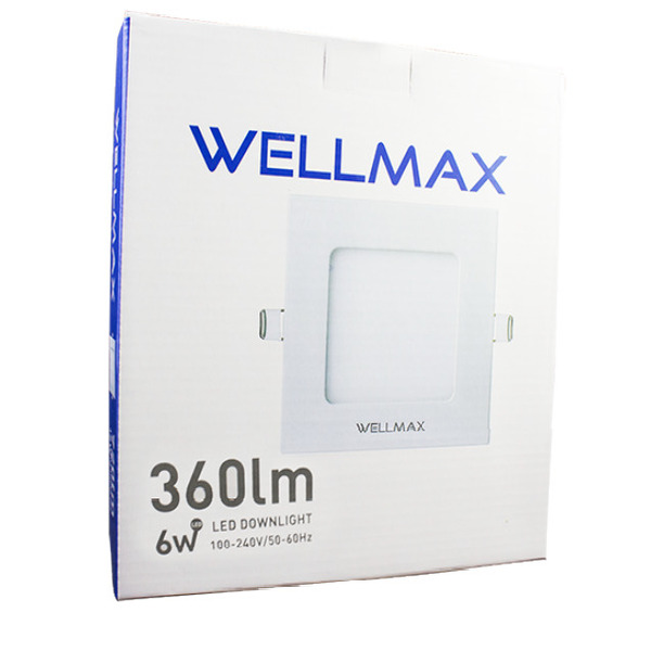 PANEL LED 4 WELLMAX EMPOTRAR DE 6W 6500K CUADRADO