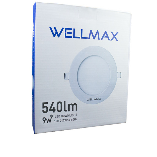 PANEL LED 5 WELLMAX EMPOTRAR DE 9W 6500K REDONDO