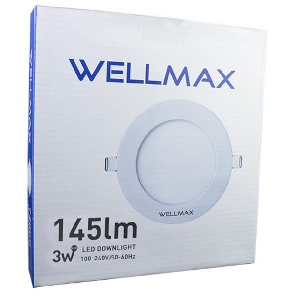 PANEL LED 3 WELLMAX EMPOTRAR DE 3W 6500K REDONDO