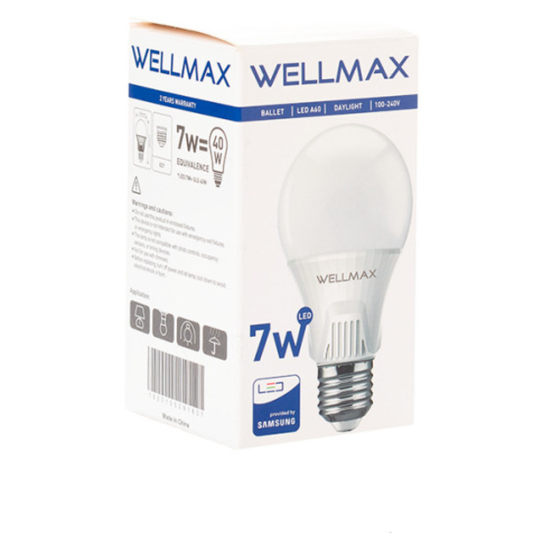 BOMBILLO LED 7W WELLMAX-SAMSUNG 6500K (LUZ BLANCA)