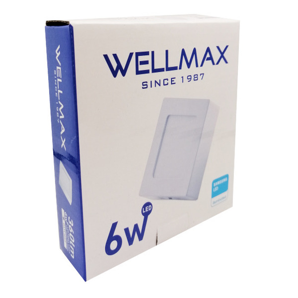 PANEL LED WELLMAX SUPERFICIAL DE 6W 6500K CUADRADO