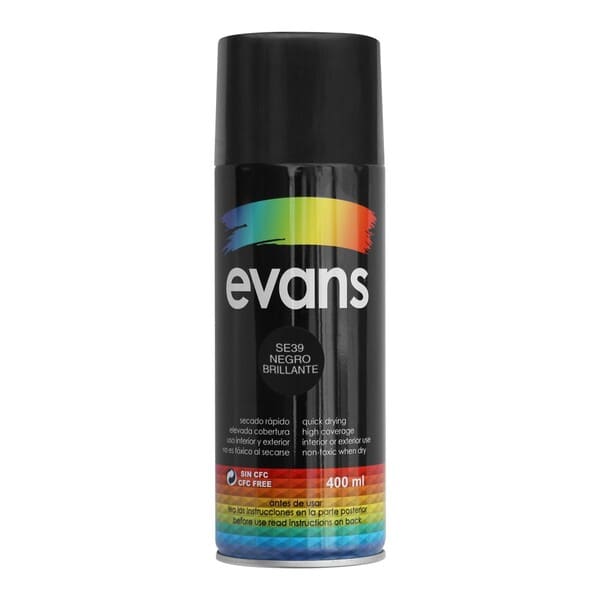 PINTURA EN SPRAY NEGRO 12.5 OZ EVANS SE39