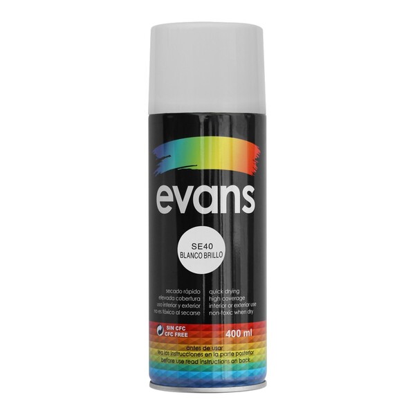 PINTURA EN SPRAY BLANCO MATE 12.5 OZ EVANS SE1007 - Ferreterías Lemus El  Salvador