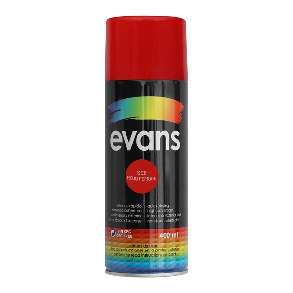 PINTURA EN SPRAY ROJO 12.5 OZ EVANS SE6