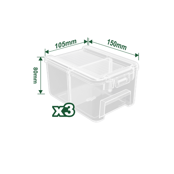 CAJAS ORGANIZADORAS PLASTICAS (3PCS) TRANSPARENTES 15X10.5X8 CM JADEVER JDTB8333