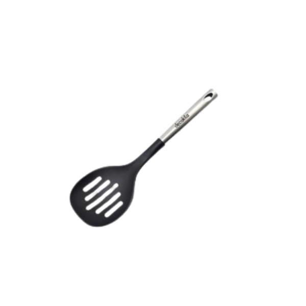 UTENSILIO CUCHARA CALADA NYLON/INOX 35CM NEGRO DECAKILA KMTT041B