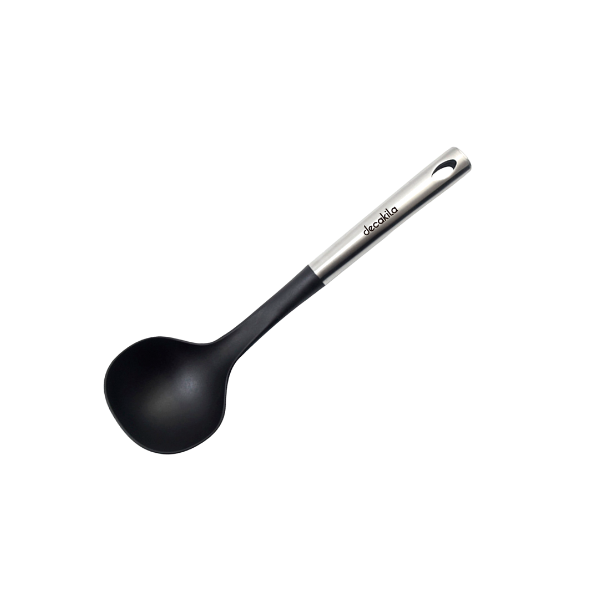 UTENSILIO CUCHARON SOLIDO NYLON/INOX 33CM NEGRO DECAKILA KMTT040B