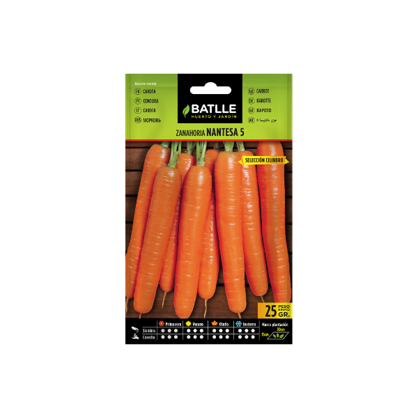 SEMILLA HORTALIZA ZANAHORIA NANTESA BATLLE SOBRE