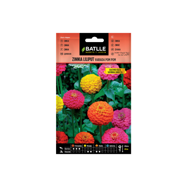 SEMILLA FLOR ZINNIA VARIADA BATLLE SOBRE