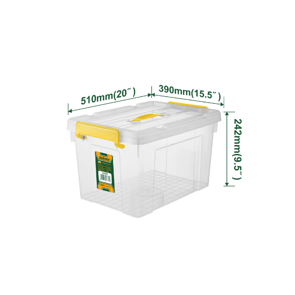 CAJA ORGANIZADORA TRANSPARENTE  33L C/TAPA CLICk JADEVER  JDTB2335