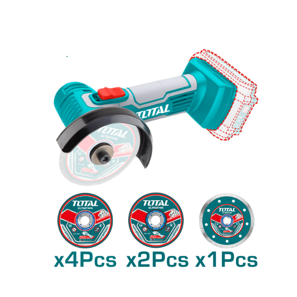 ESMERILADORA INALÁMBRICA ANGULAR TOTAL IND MINI 76mm (3plg) TAGLI7601