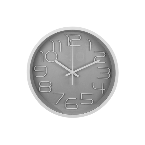 RELOJ DE PARED BLANCO/GRIS 30CM 602-39189
