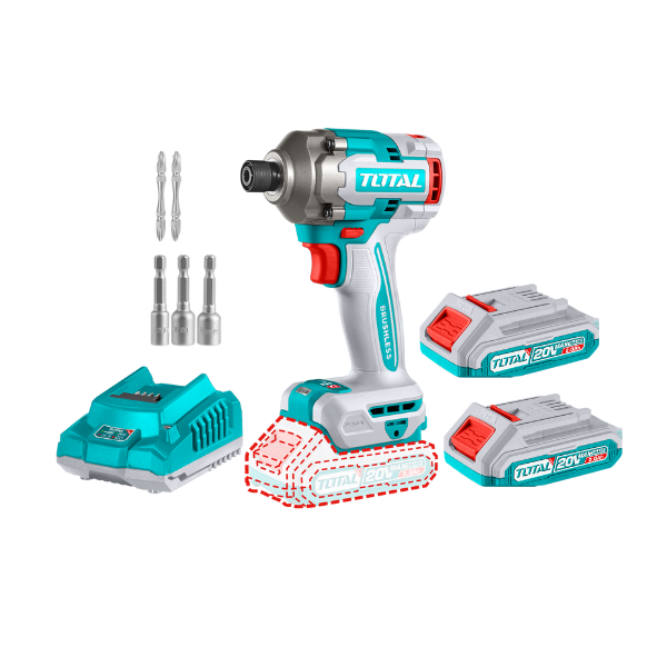 ATORNILLADOR INALÁMRBICO TOTAL IND 1/4PLG 20V 285NM UTIRLI2028