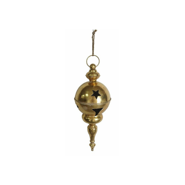 ADORNO ESFERA NAVIDAD C/CASCABEL 20X53CM DORADO 831-D067-2401S-A