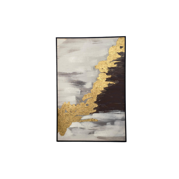 CUADRO DECORATIVO 80X3.5X120CM GRIS-DORADO POLYESTER CONCEPTS 454-061478