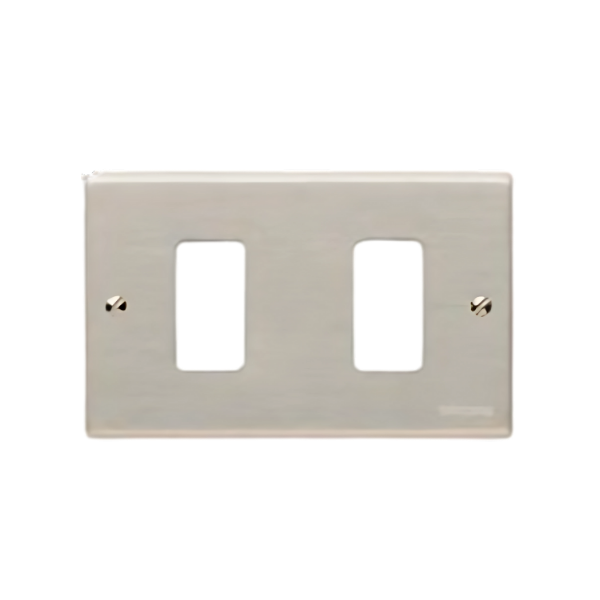 PLACA DOBLE MAGIC BTICINO ALUMINIO (503/2SR)
