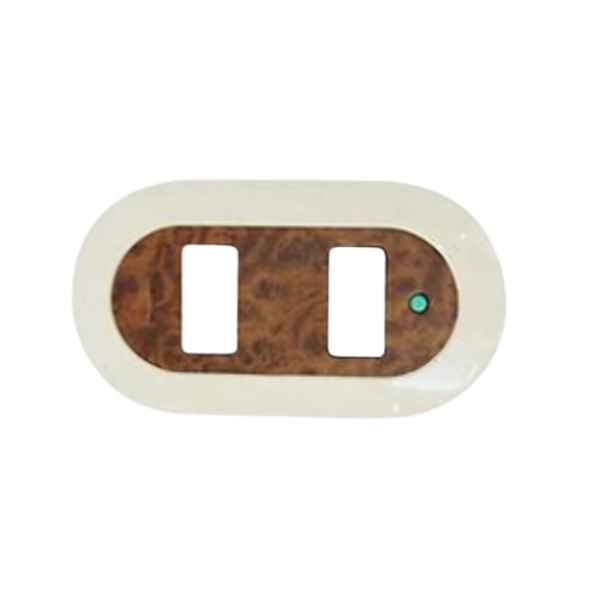 PLACA DOBLE NUVA TOMACORRIENTE POL. MAGIC BTICINO COLOR MADERA (503NU/28RN)